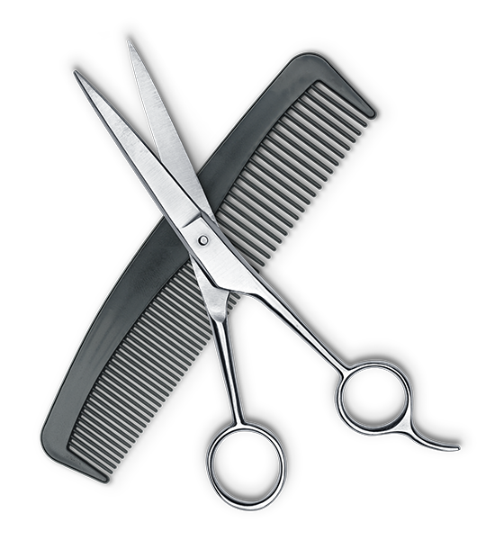 hair comb and hair scissors